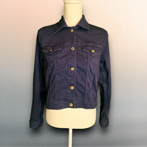 MICHAEL Michael Kors Jackets & Blazers - MICHAEL Michael Kors Denim Jacket with Gold Buttons in “True Navy” Size Small